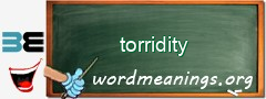 WordMeaning blackboard for torridity